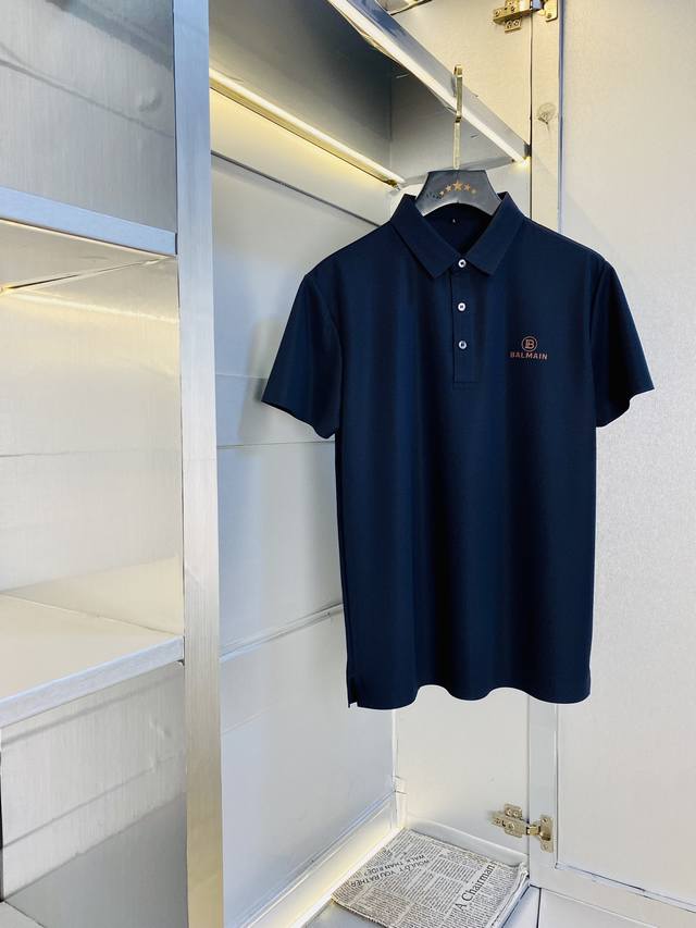 p250 Original Balmain 2026 Newest Men's Polo Shirt with Lapel Collar, Fits Up to
