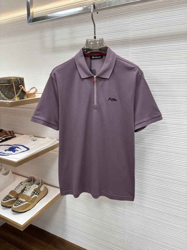 p290 Kiton Premium Men's Business Casual Polo Shirt with Piqu
