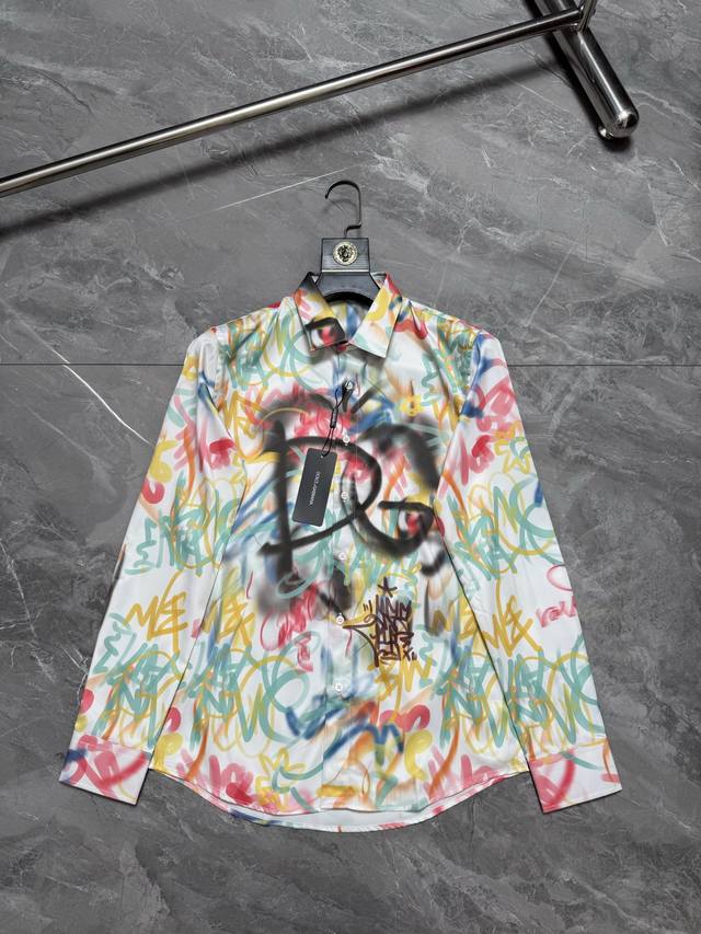 p200 Dolce & Gabban* Dolce & Gabban* Dg All-over Graffiti Print Shirt Sizes: 38,