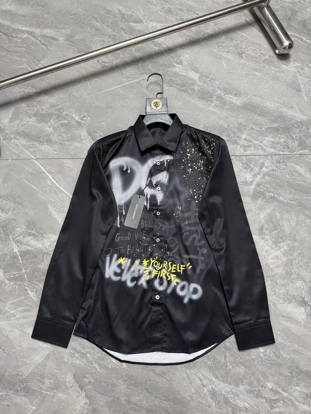 p200 Dolce & Gabban* All-over Graffiti Spray Print Shirt Sizes: 38, 39, 40, 41,