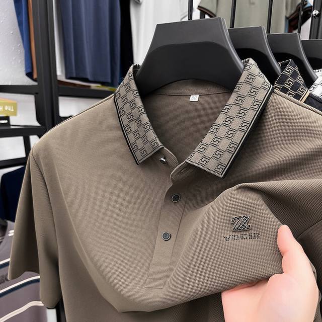 p160 Zegna 2026 Spring/Summer High-Quality Seamless Men's Polo Shirt with Lapel,