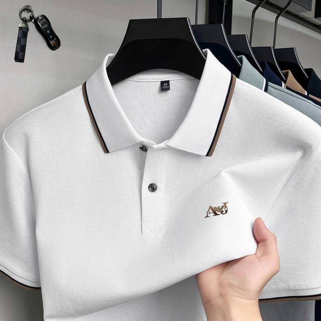 p180 Armani 2026 Spring/Summer High-Quality Men's Polo Shirt, Short Sleeve, with