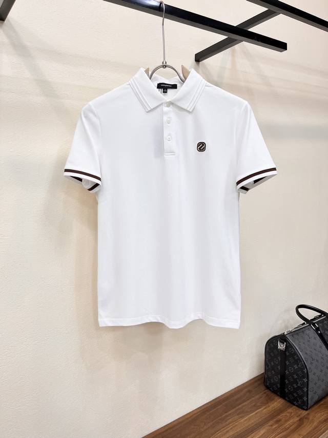 p230 Zegna. 2026 Spring/Summer New Arrival Original Men's Polo Shirt, Short Slee