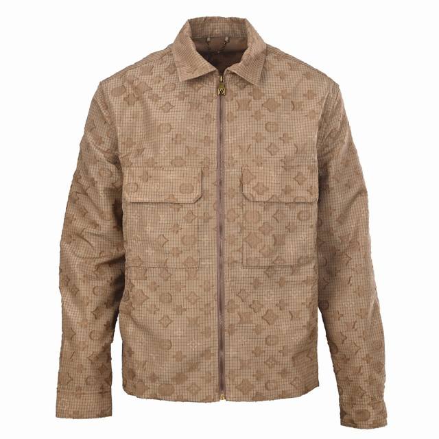 550 High-quality replica Louis Vuitton Lv Monogram all-over print ripstop shirt