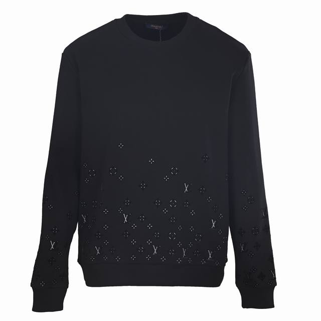 340 High-quality Louis Vuitton Lv Gradient Flocked Logo Crew Neck Sweatshirt. Au