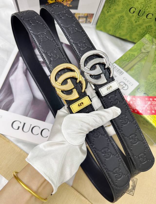 皮带：古奇..Gu..Cci自动扣- p200 腰带：顶级原单复刻版.古驰.自动带系列百分百进口原厂头层牛皮，保证真皮。雕花镂空工艺.真空电镀.永不掉色.24K