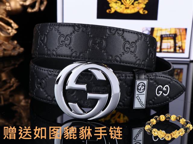 皮带：古奇.Gu Cci原单p170 腰带：认准如图专柜包装，赠送打孔器 材料：百分百头层牛皮，保证真皮。24K纯钢扣Gg花纹系列专柜同等质量， 送人自用首选