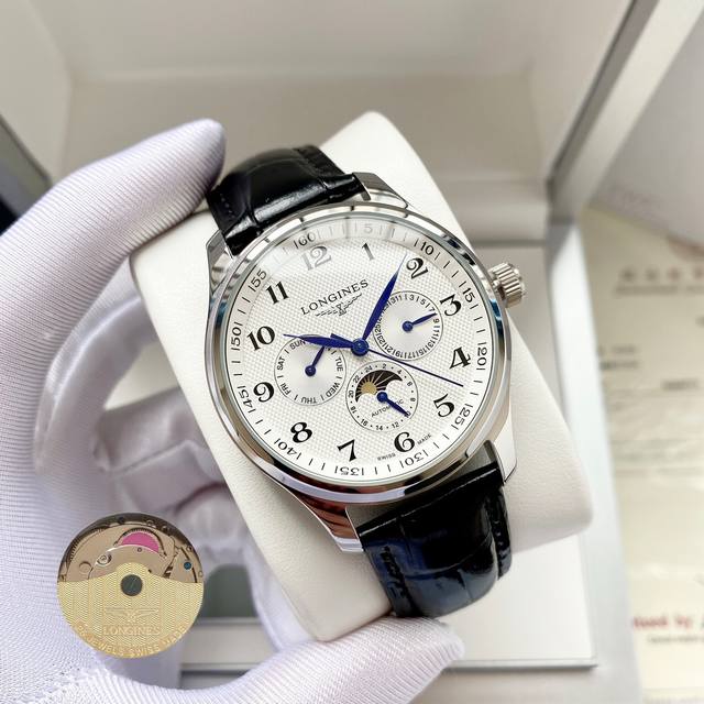 White 540 Gold 730 Longines Master Collection Multifunction Watch features day,